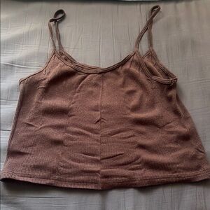 Brandy Melville Ribbed Scoop Neck Cami - Brown